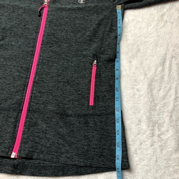Champion Dark Grey/Pink Performance Athletic Zip Up Jacket Small - Picture 9 of 11